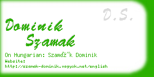 dominik szamak business card